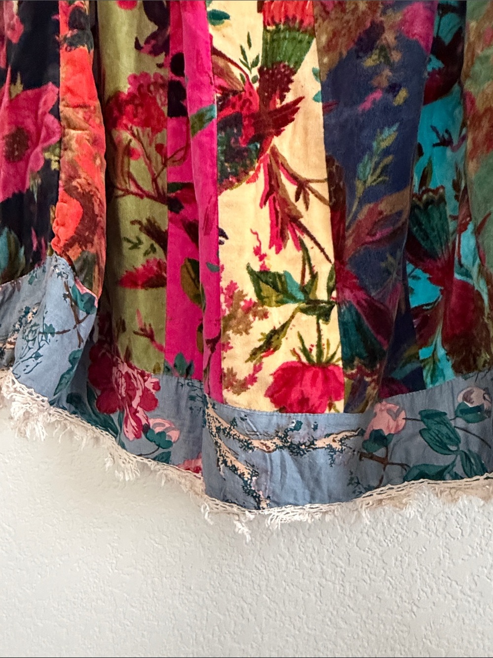 A RARE BIRD Velvet Patchwork Handmade Convertible Skirt/Dress. Size OS - Picture 9 of 13